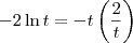 - 2\ln t = - t\left(\frac{2}{t}\right) - 2\ln t = - t\left(\frac{2}{t}\right)