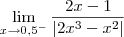 \lim_{x\to 0,5^-}\frac{2x-1}{\left|2x^3-x^2 \right|}