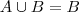 A\cup B = B
