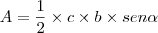 A = \frac {1}{2} \times c \times b \times sen \alpha