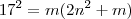 17^2 = m(2n^2+m)