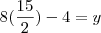 8(\frac{15}{2})-4=y