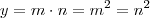 y =m \cdot n = m^2=n^2