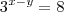 3^{x-y}=8