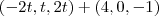 (-2t,t,2t)+(4,0,-1)