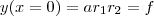 y(x=0) = ar_1r_2 = f