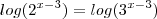 log(2^{x-3}) = log( 3^{x-3}) log(2^{x-3}) = log( 3^{x-3})