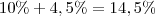10\% + 4,5\% = 14,5\% 10\% + 4,5\% = 14,5\%