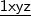\underline{\mathsf{1xyz}} \underline{\mathsf{1xyz}}