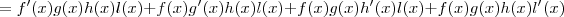 = f^\prime(x)g(x)h(x)l(x) + f(x)g^\prime(x)h(x)l(x) + f(x)g(x)h^\prime(x)l(x) + f(x)g(x)h(x)l^\prime(x)
