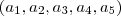 (a_1,a_2,a_3, a_4,a_5) (a_1,a_2,a_3, a_4,a_5)
