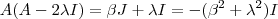 A(A - 2\lambda I) = \beta J + \lambda I = -(\beta^2 + \lambda^2)I