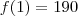 f(1)=190 f(1)=190