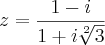 z=\frac{1-i}{1+i\sqrt[2]{3}}