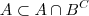 A\subset A\cap B^C A\subset A\cap B^C
