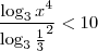 \frac{\log_{3}x^4}{\log_{3}\frac{1}{3}^2} < 10