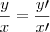 \frac{y}{x} = \frac{y\prime}{x\prime}