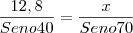 \frac{12,8}{Seno40}=\frac{x}{Seno70}