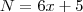 N = 6x + 5 N = 6x + 5
