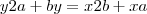 y2a+by=x2b+xa y2a+by=x2b+xa