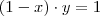 (1-x)\cdot y=1