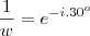 \frac{1}{w}=e^{-i.30^o}