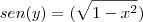sen(y)=(\sqrt{1-x^2})