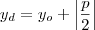 y_d = y_o + \left |\frac{p}{2}  \right |