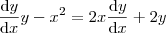 \frac{\mathrm{d} y}{\mathrm{d} x} y - x^2 = 2x\frac{\mathrm{d} y}{\mathrm{d} x} + 2y