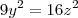 9y^2 = 16z^2 9y^2 = 16z^2