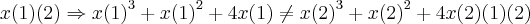 x(1)\neqx(2)\Rightarrow{x(1)}^{3}+{x(1)}^{2}+4x(1)\neq{x(2)}^{3}+{x(2)}^{2}+4x(2)\Rightarrowy(1)\neqy(2) x(1)\neqx(2)\Rightarrow{x(1)}^{3}+{x(1)}^{2}+4x(1)\neq{x(2)}^{3}+{x(2)}^{2}+4x(2)\Rightarrowy(1)\neqy(2)
