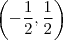 \left (-\frac{1}{2}, \frac{1}{2} \right )