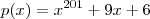 p(x) = x^{201} + 9x + 6