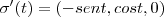 \sigma'(t) = (- sent, cost, 0) \sigma'(t) = (- sent, cost, 0)