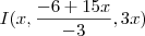 I(x,\frac{-6+15x}{-3},3x) I(x,\frac{-6+15x}{-3},3x)