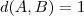 d(A,B)=1 d(A,B)=1