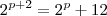 2^{p + 2} = 2^p + 12