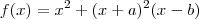f(x) = x^2 + (x+a)^2(x-b) f(x) = x^2 + (x+a)^2(x-b)