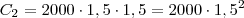 C_2 = 2000 \cdot 1,5 \cdot 1,5 = 2000 \cdot 1,5^2 C_2 = 2000 \cdot 1,5 \cdot 1,5 = 2000 \cdot 1,5^2