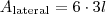 A_{\text{lateral}} = 6 \cdot 3l