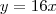 y = 16x y = 16x