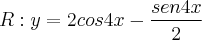 R: y=2cos  4x -\frac{sen4x}{2}