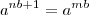 a^{nb +1} = a^{mb} a^{nb +1} = a^{mb}