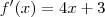 f'(x)=4x+3