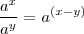 \frac{a^x}{a^y} = a^{(x-y)}