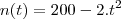 n(t)=200-2.t^2