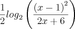 \frac{1}{2}{log}_{2}\left(\frac{{(x-1)}^{2}}{2x+6} \right) \frac{1}{2}{log}_{2}\left(\frac{{(x-1)}^{2}}{2x+6} \right)