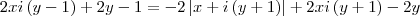 2xi\left(y-1 \right)+2y-1 \right)=-2\left|x+i\left(y+1 \right) \right|+2xi\left(y+1 \right)-2y \right)