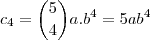 c_4 = \binom{5}{4}a.b^4 = 5ab^4 c_4 = \binom{5}{4}a.b^4 = 5ab^4