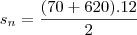 s_n=\frac{(70+620).12}{2}